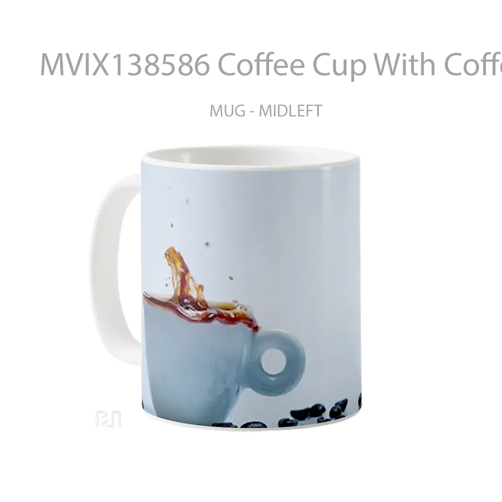 Mug Coffee Cup With Coffee Beans Cangkir Kopi - All-side / Desain