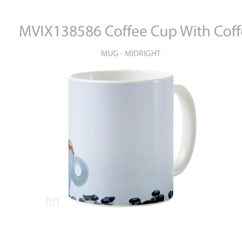 Mug Coffee Cup With Coffee Beans Cangkir Kopi - All-side / Desain