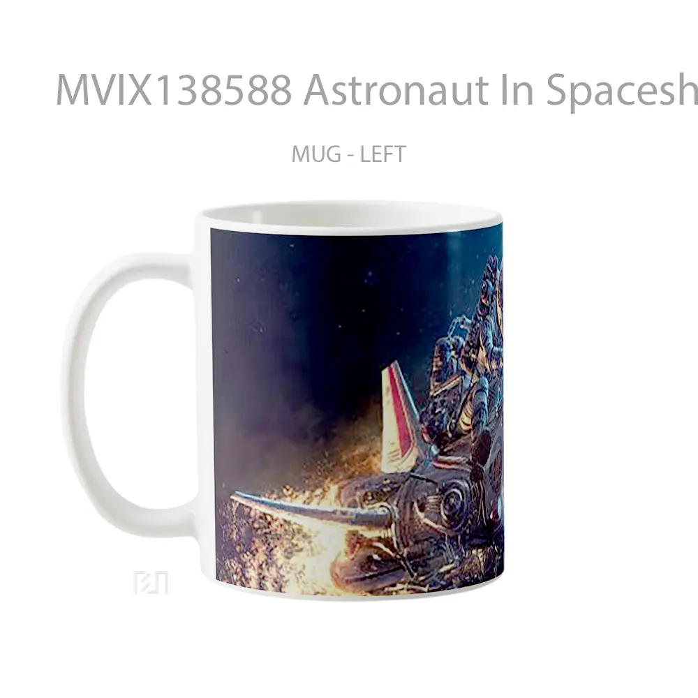 Mug Astronaut In Spaceship Gelas Astronomi - All-side / Desain