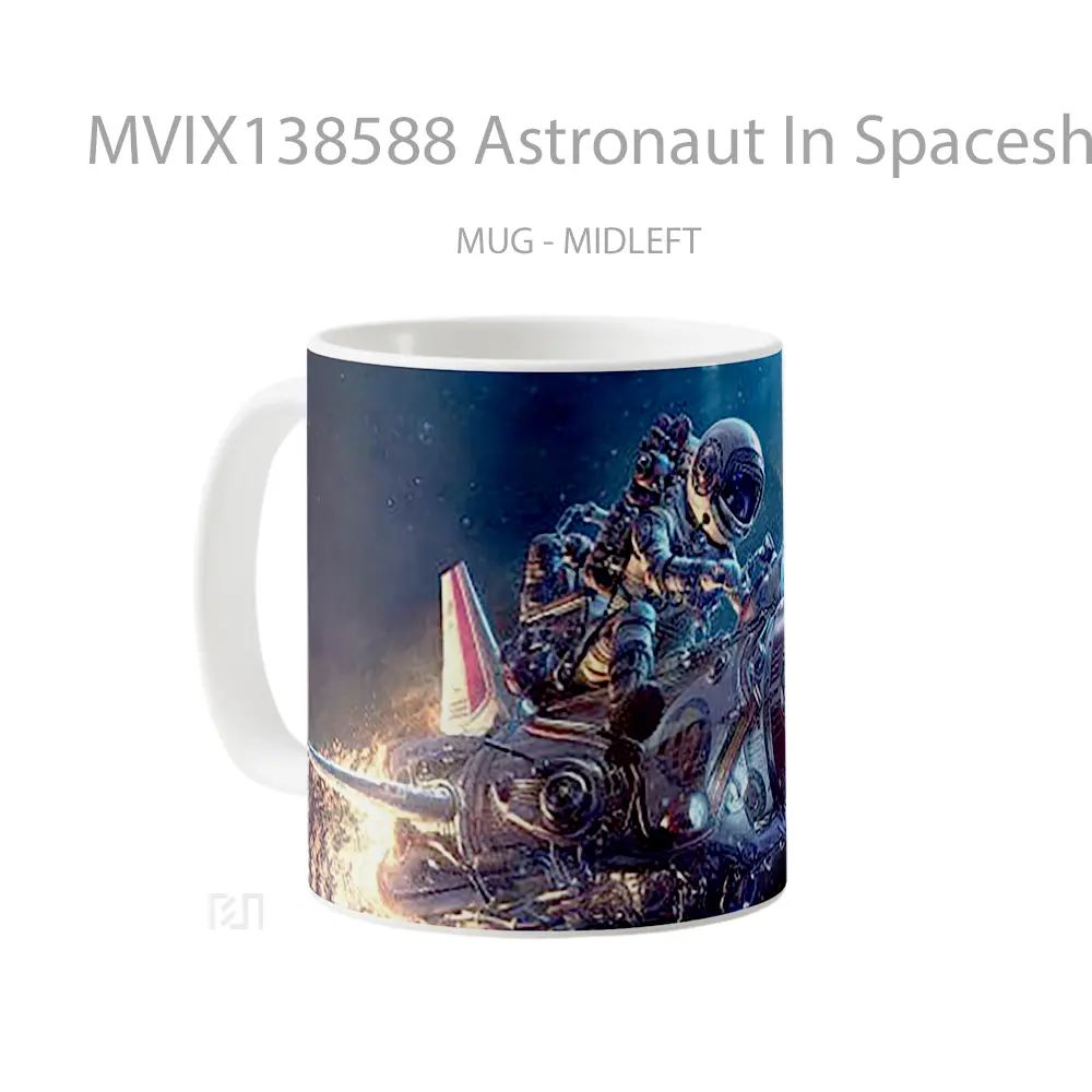 Mug Astronaut In Spaceship Gelas Astronomi - All-side / Desain