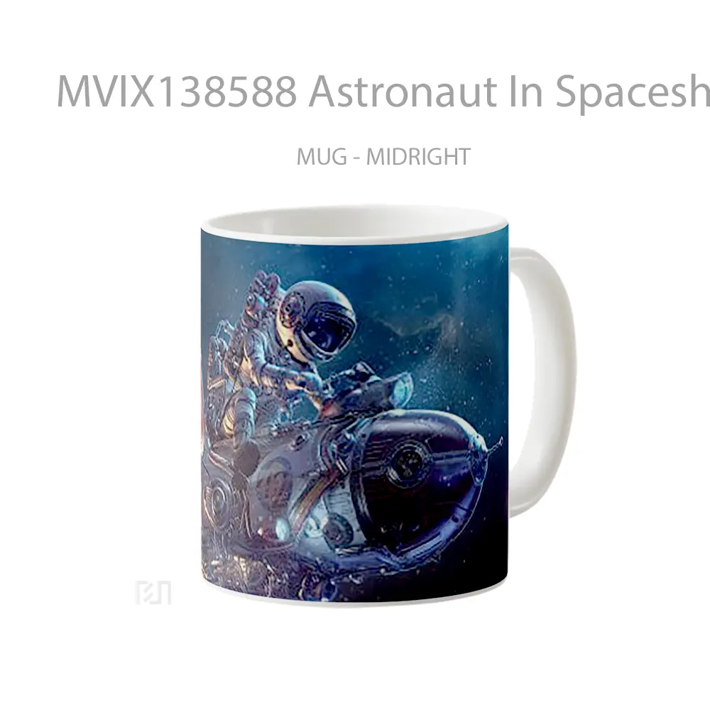 Mug Astronaut In Spaceship Gelas Astronomi - All-side / Desain