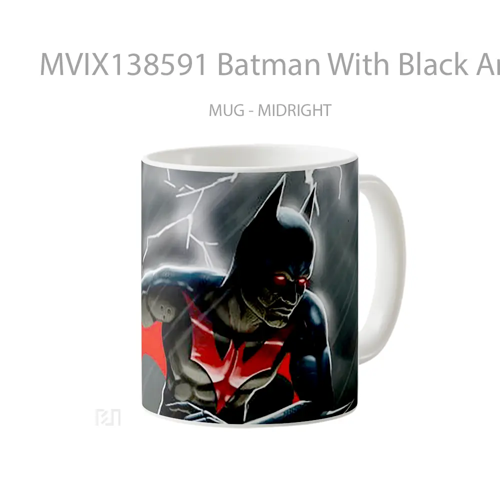 Mug Batman With Black And Red Suit Gelas Superhero - All-side / Desain