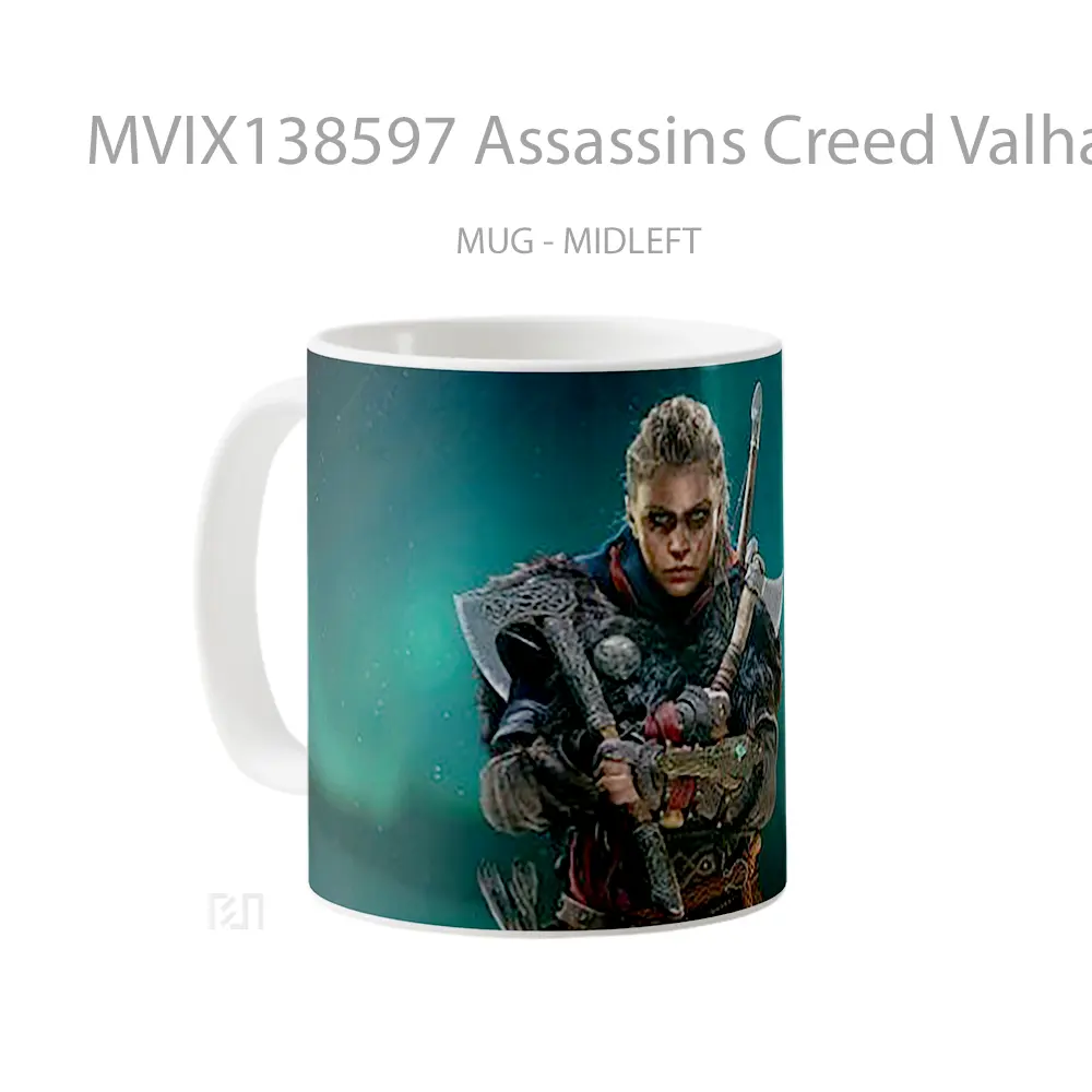 Mug Assassins Creed Valhalla Eivor Axe Cangkir Gamer - All-side / Desain