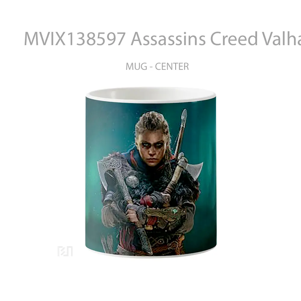 Mug Assassins Creed Valhalla Eivor Axe Cangkir Gamer