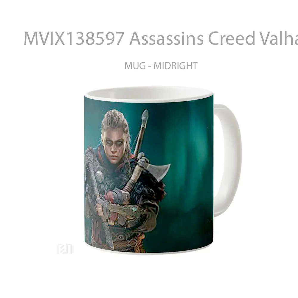 Mug Assassins Creed Valhalla Eivor Axe Cangkir Gamer - All-side / Desain