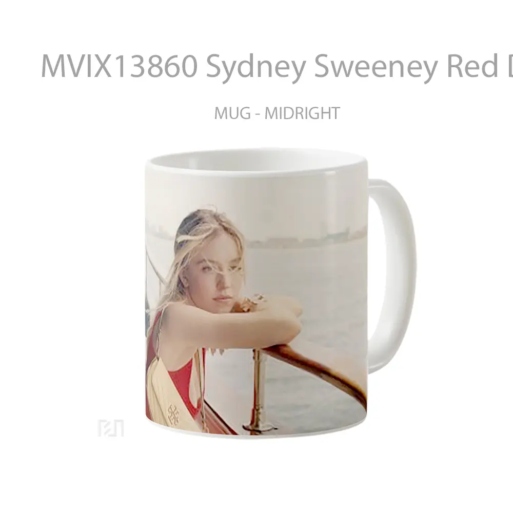 Mug Sydney Sweeney Red Dress Gelas Keramik Unik - All-side / Desain
