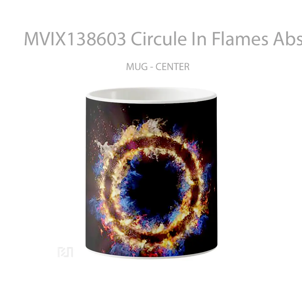 Mug Circule In Flames Abstract Gelas Seni Modern