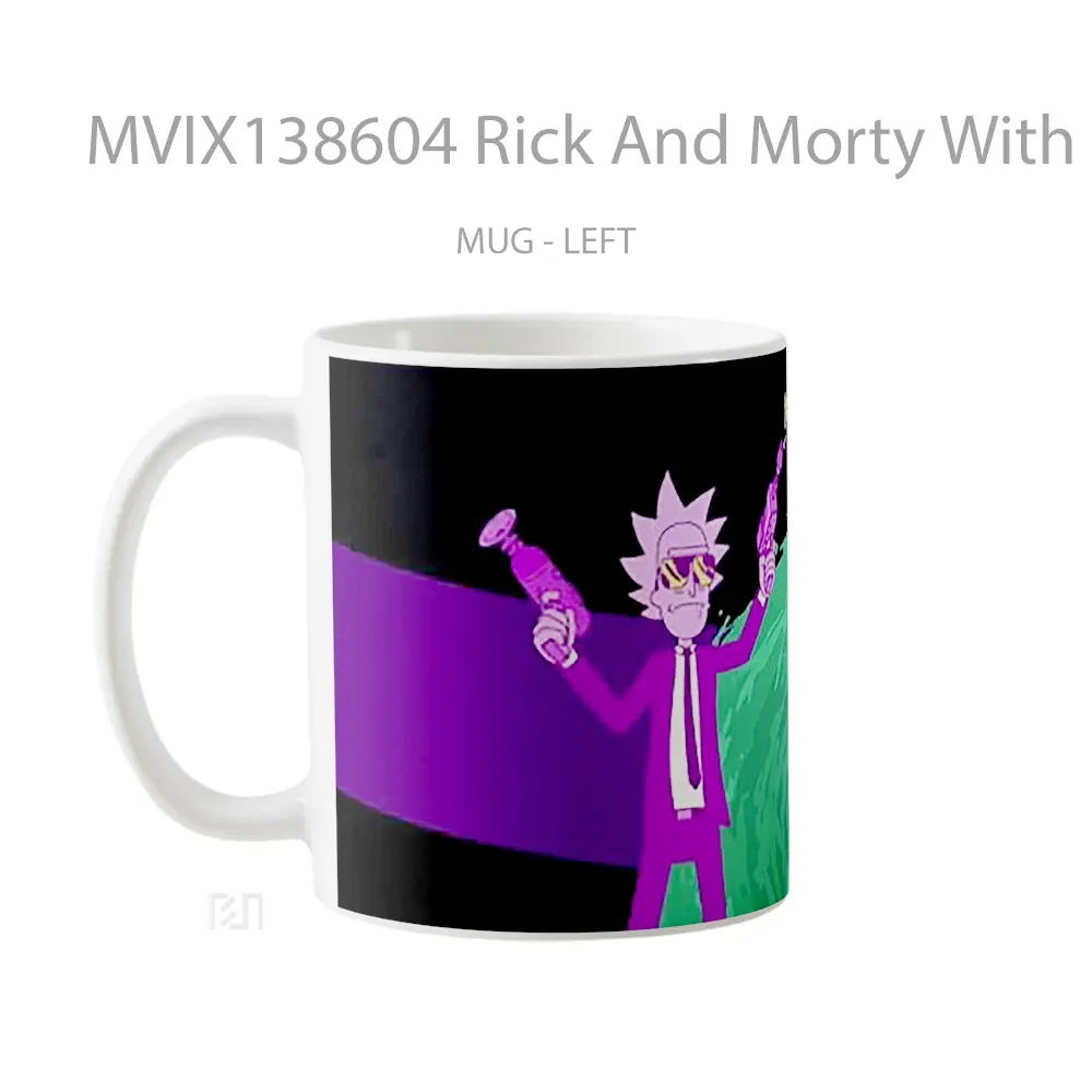 Mug Rick And Morty With Guns Gelas Kartun - All-side / Desain
