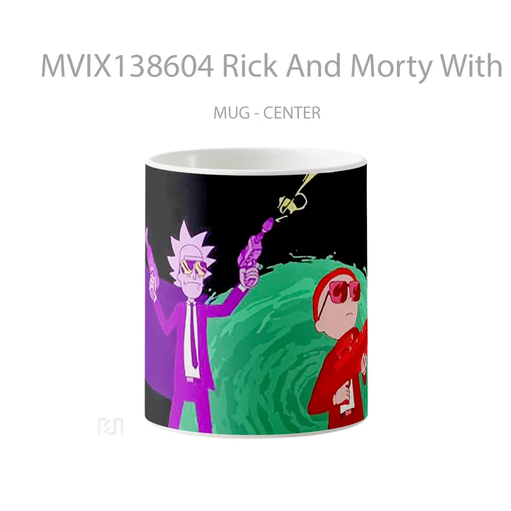 Mug Rick And Morty With Guns Gelas Kartun