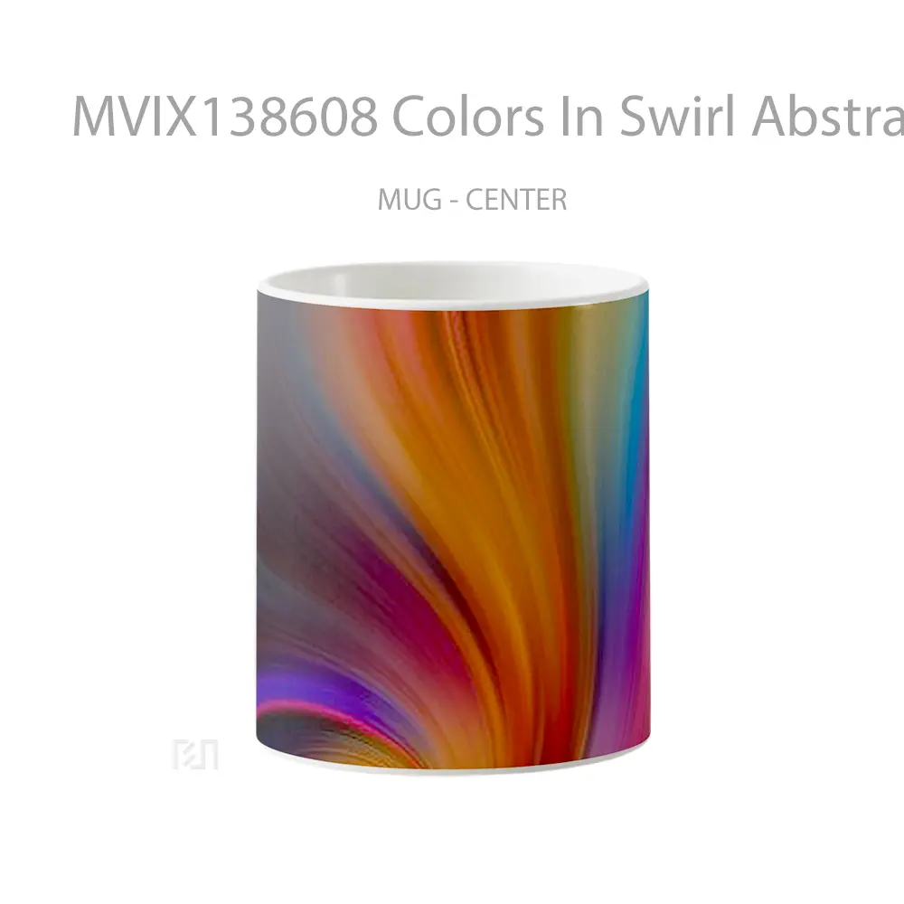 Mug Colors In Swirl Abstract Gelas Seni Modern