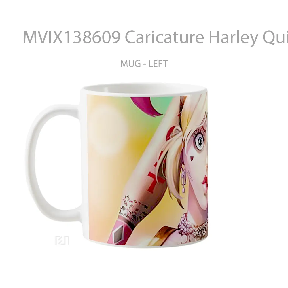 Mug Caricature Harley Quinn Gelas Keramik Unik - All-side / Desain