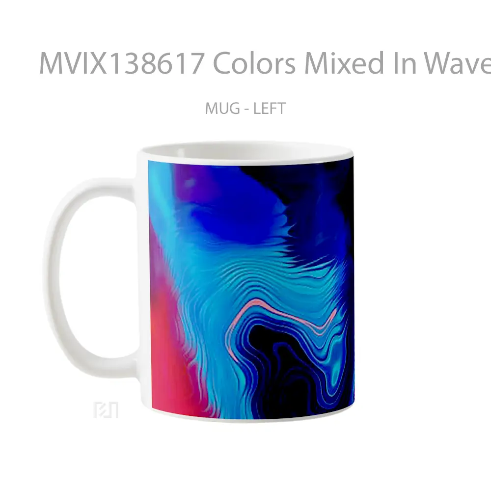 Mug Colors Mixed In Waves Gelas Keramik Unik - All-side / Desain