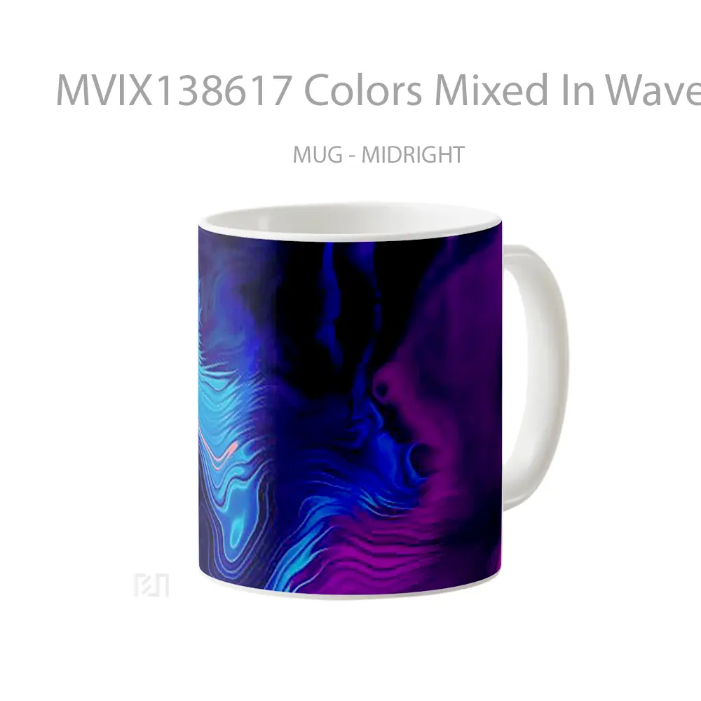 Mug Colors Mixed In Waves Gelas Keramik Unik - All-side / Desain