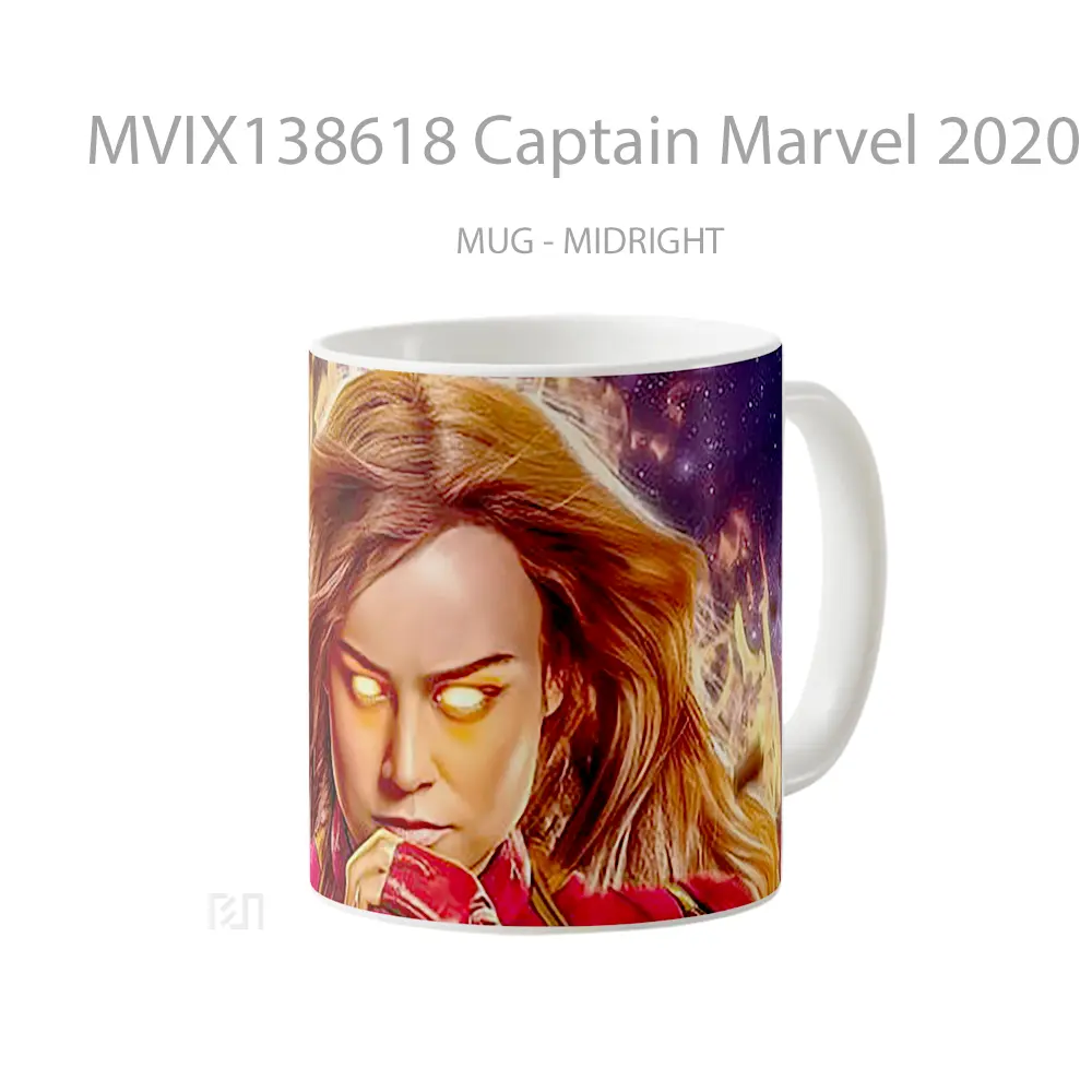 Mug Captain Marvel 2020 Fanart Gelas Superhero - All-side / Desain