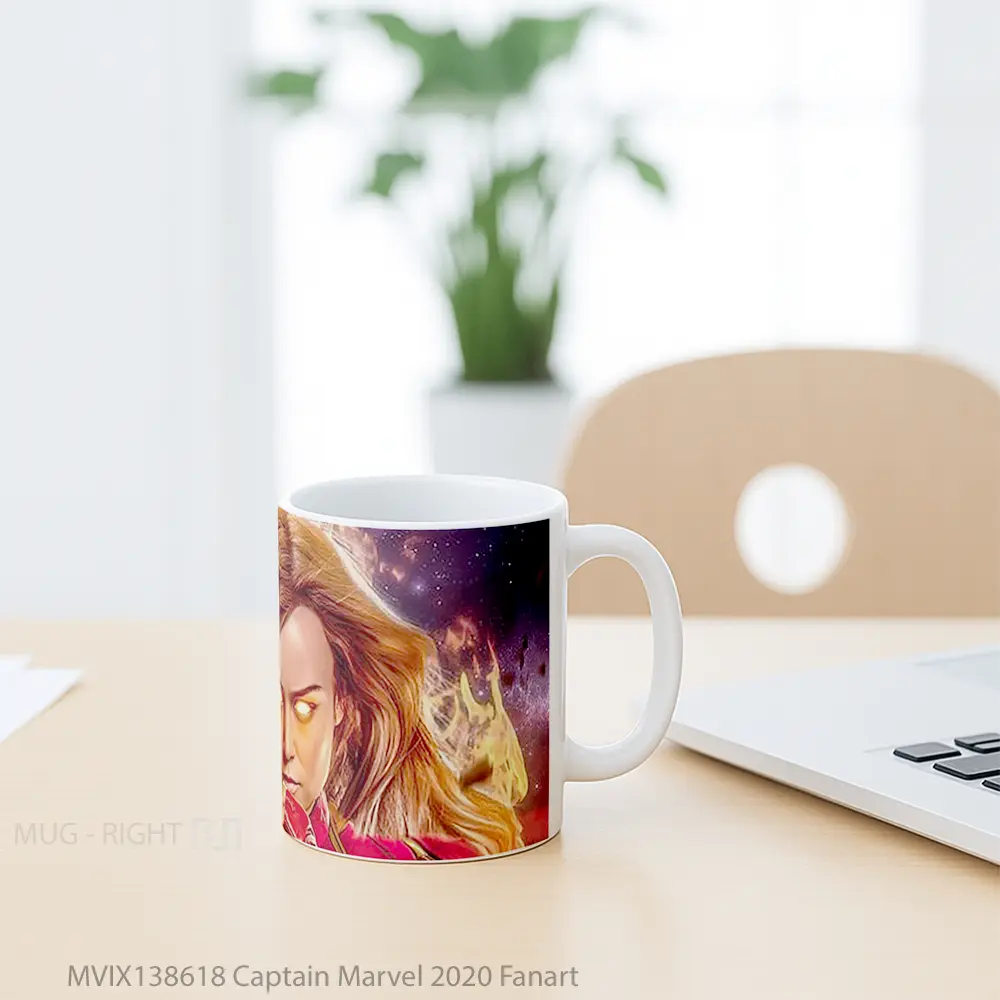Mug Captain Marvel 2020 Fanart Gelas Superhero - All-side / Desain