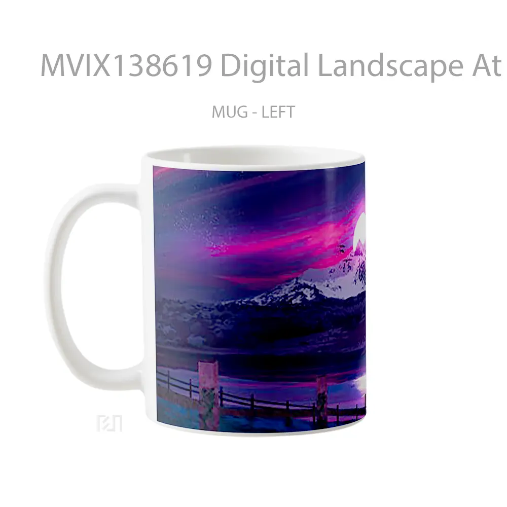 Mug Digital Landscape At Sunset Gelas Pemandangan Alam - All-side / Desain