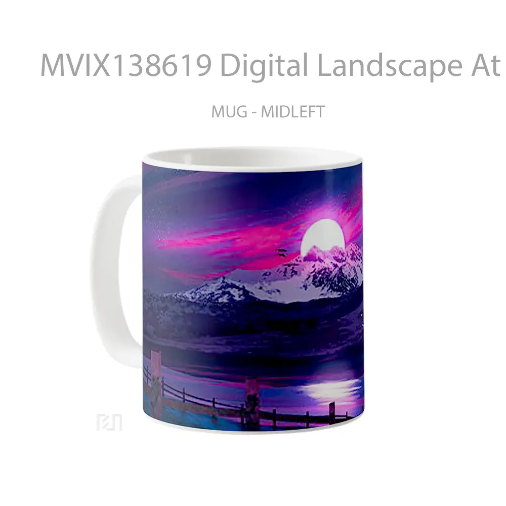 Mug Digital Landscape At Sunset Gelas Pemandangan Alam - All-side / Desain