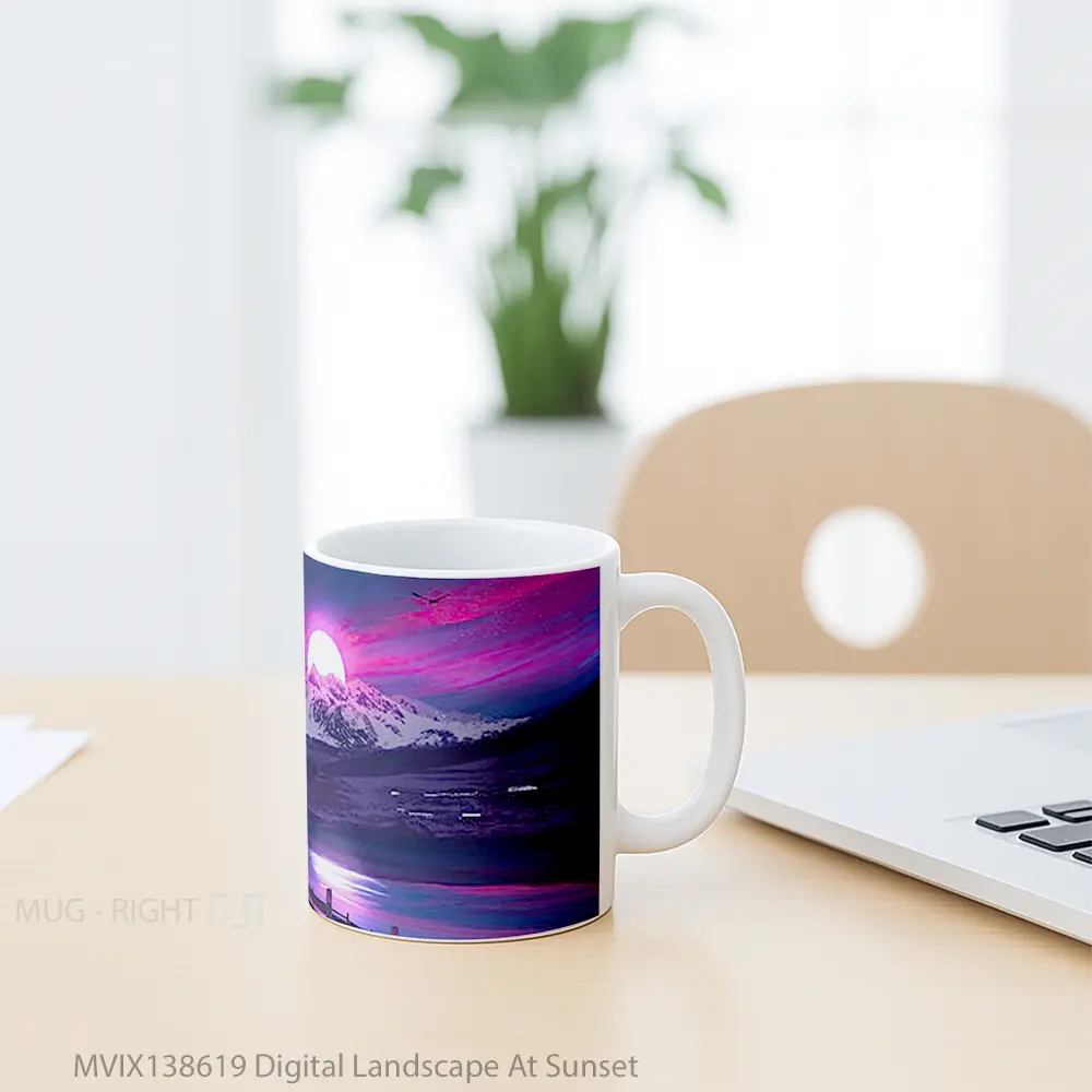 Mug Digital Landscape At Sunset Gelas Pemandangan Alam - All-side / Desain
