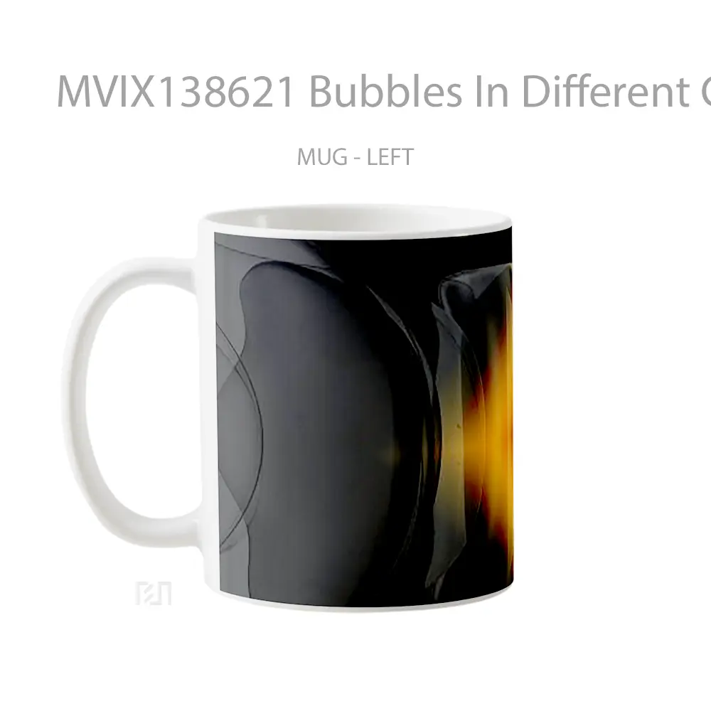 Mug Bubbles In Different Geometric Shapes Gelas Seni Modern - All-side / Desain