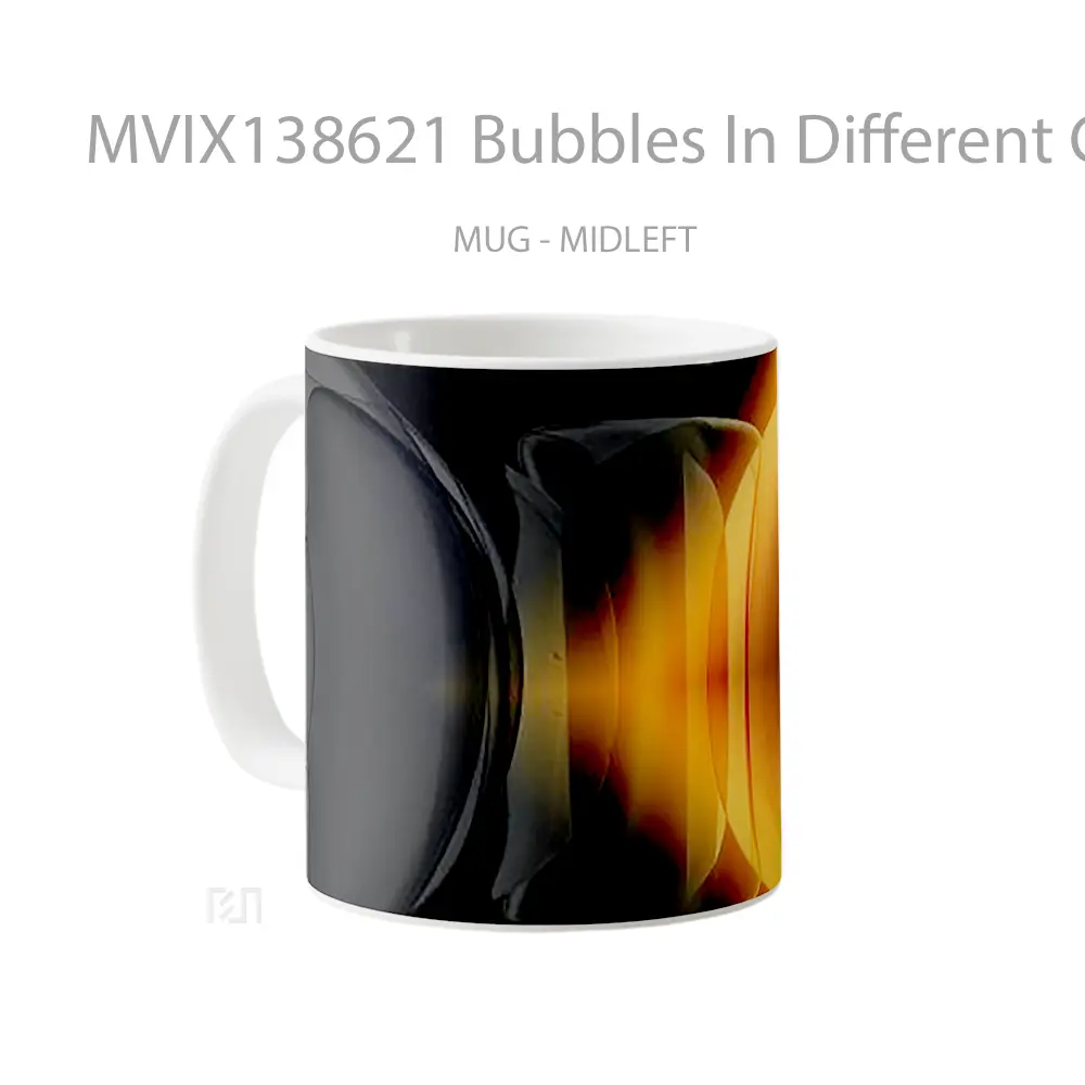 Mug Bubbles In Different Geometric Shapes Gelas Seni Modern - All-side / Desain