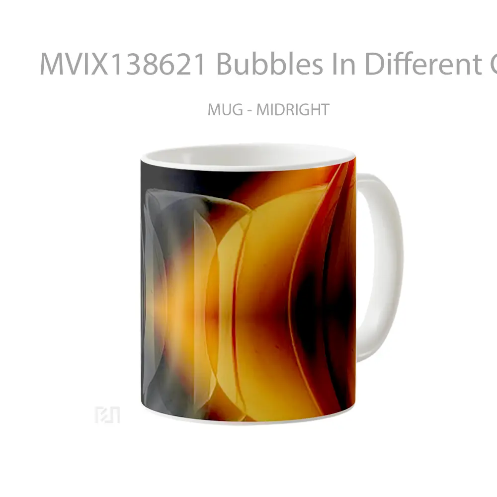 Mug Bubbles In Different Geometric Shapes Gelas Seni Modern - All-side / Desain