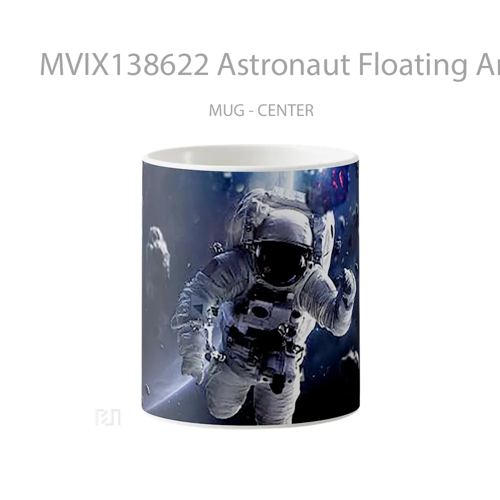 Mug Astronaut Floating Around Asteroids Gelas Astronomi
