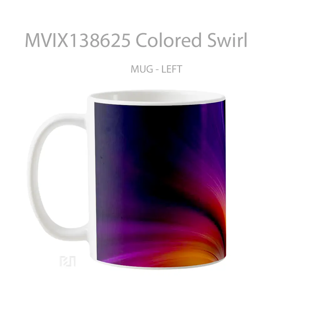Mug Colored Swirl Gelas Keramik Unik - All-side / Desain