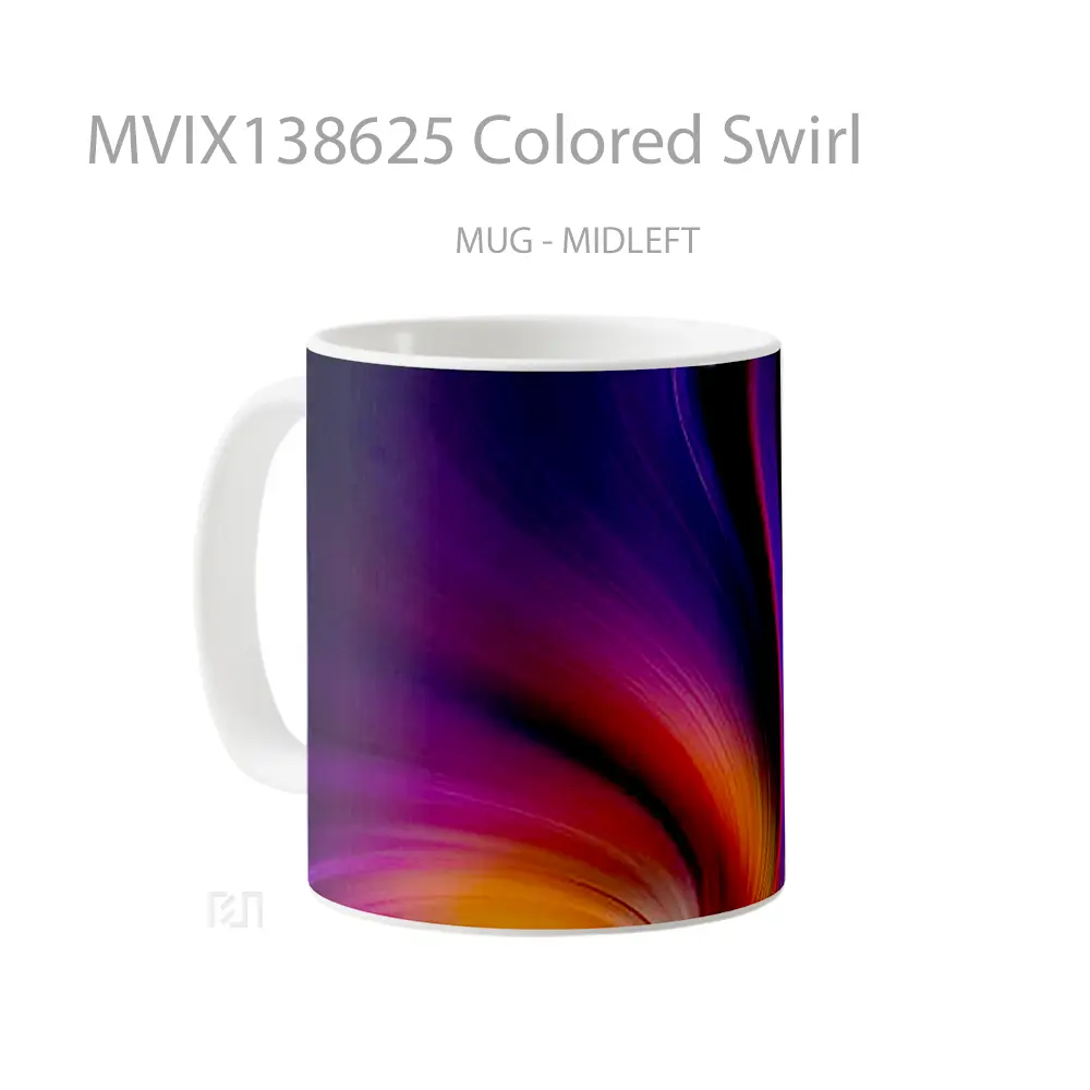 Mug Colored Swirl Gelas Keramik Unik - All-side / Desain