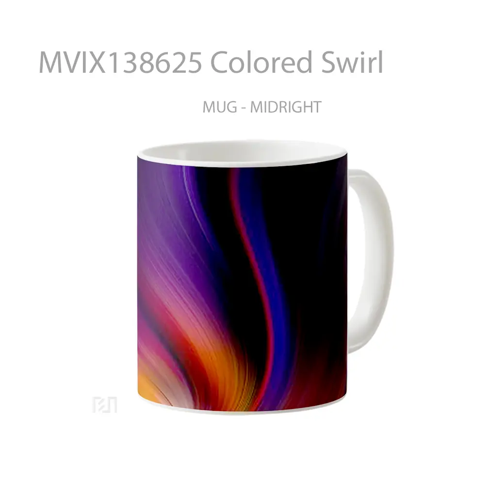 Mug Colored Swirl Gelas Keramik Unik - All-side / Desain