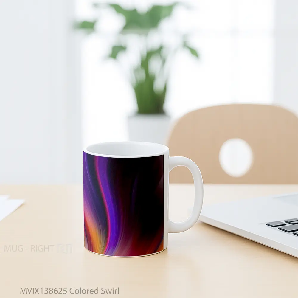 Mug Colored Swirl Gelas Keramik Unik - All-side / Desain