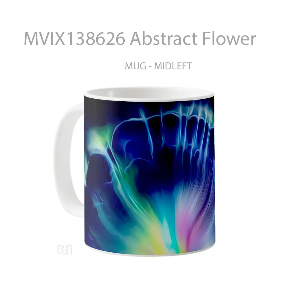 Mug Abstract Flower Gelas Pemandangan Alam - All-side / Desain