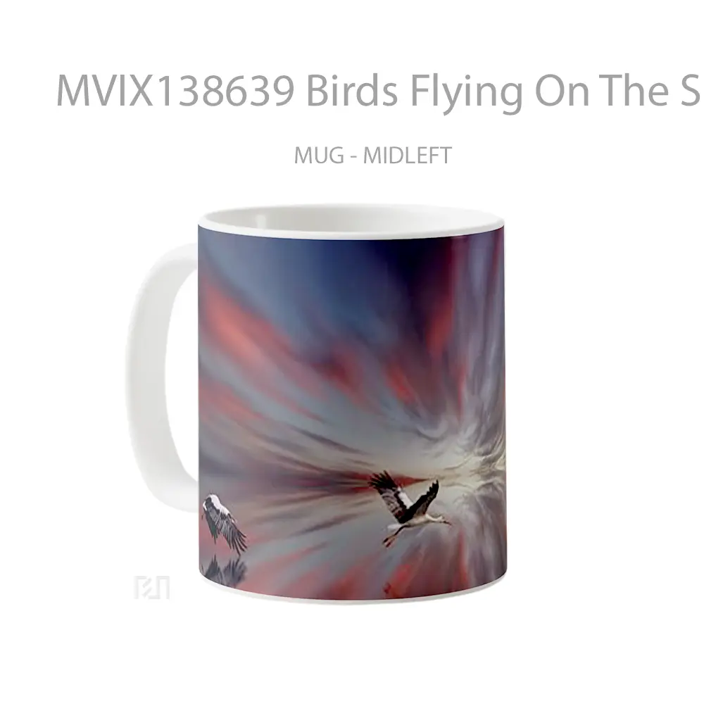 Mug Birds Flying On The Sky Gelas Hewan Lucu - All-side / Desain