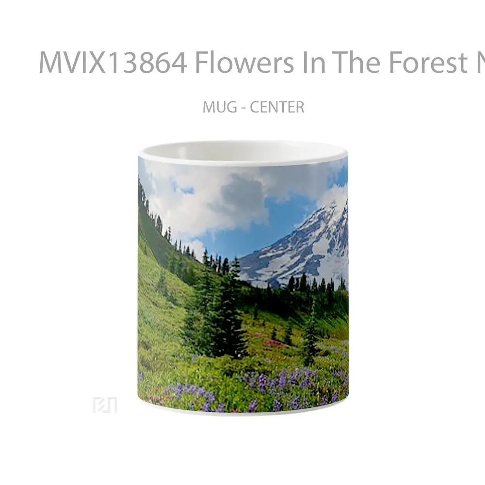 Mug Flowers In The Forest Next To Mountain Gelas Pemandangan Alam