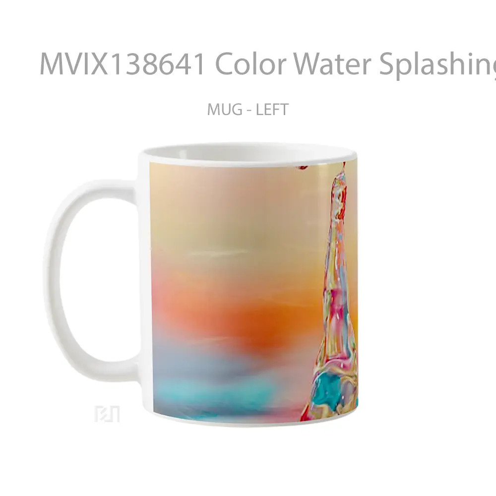 Mug Color Water Splashing Gelas Pemandangan Alam - All-side / Desain