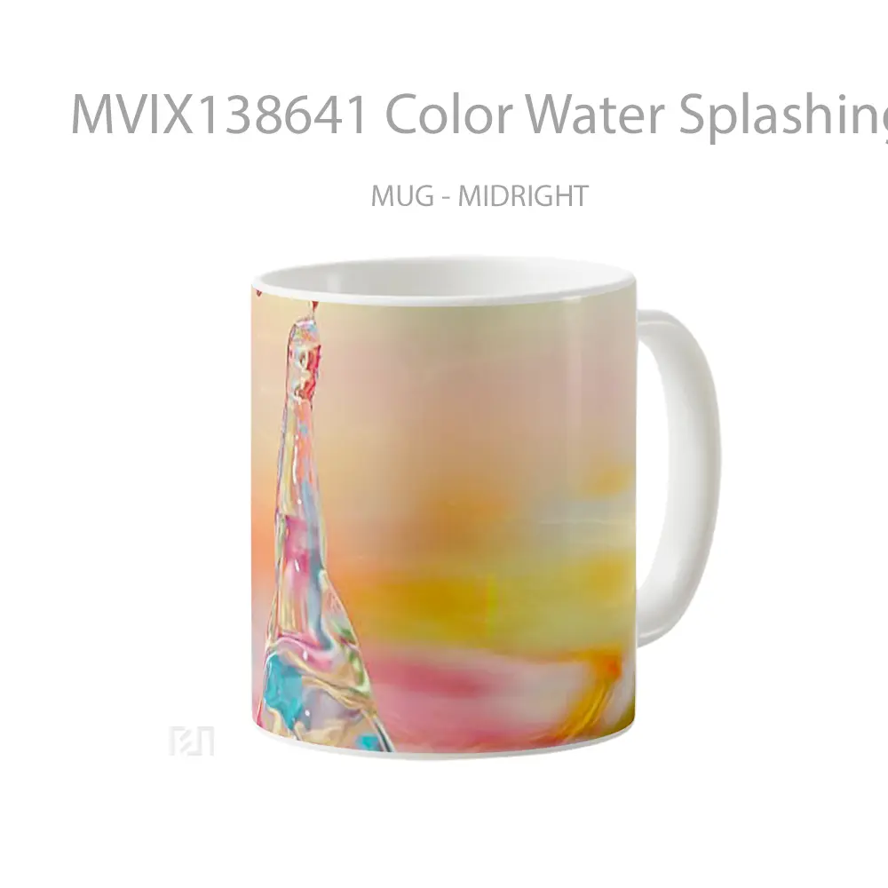 Mug Color Water Splashing Gelas Pemandangan Alam - All-side / Desain