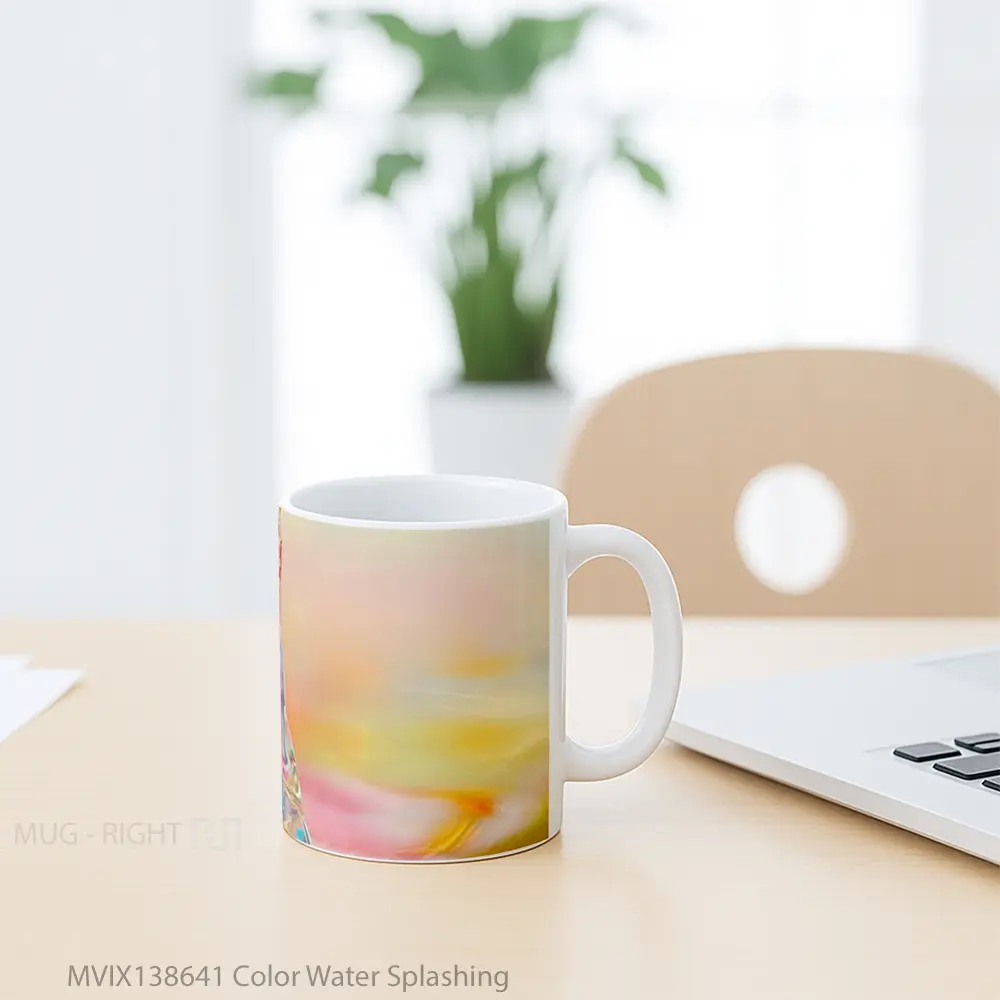 Mug Color Water Splashing Gelas Pemandangan Alam - All-side / Desain