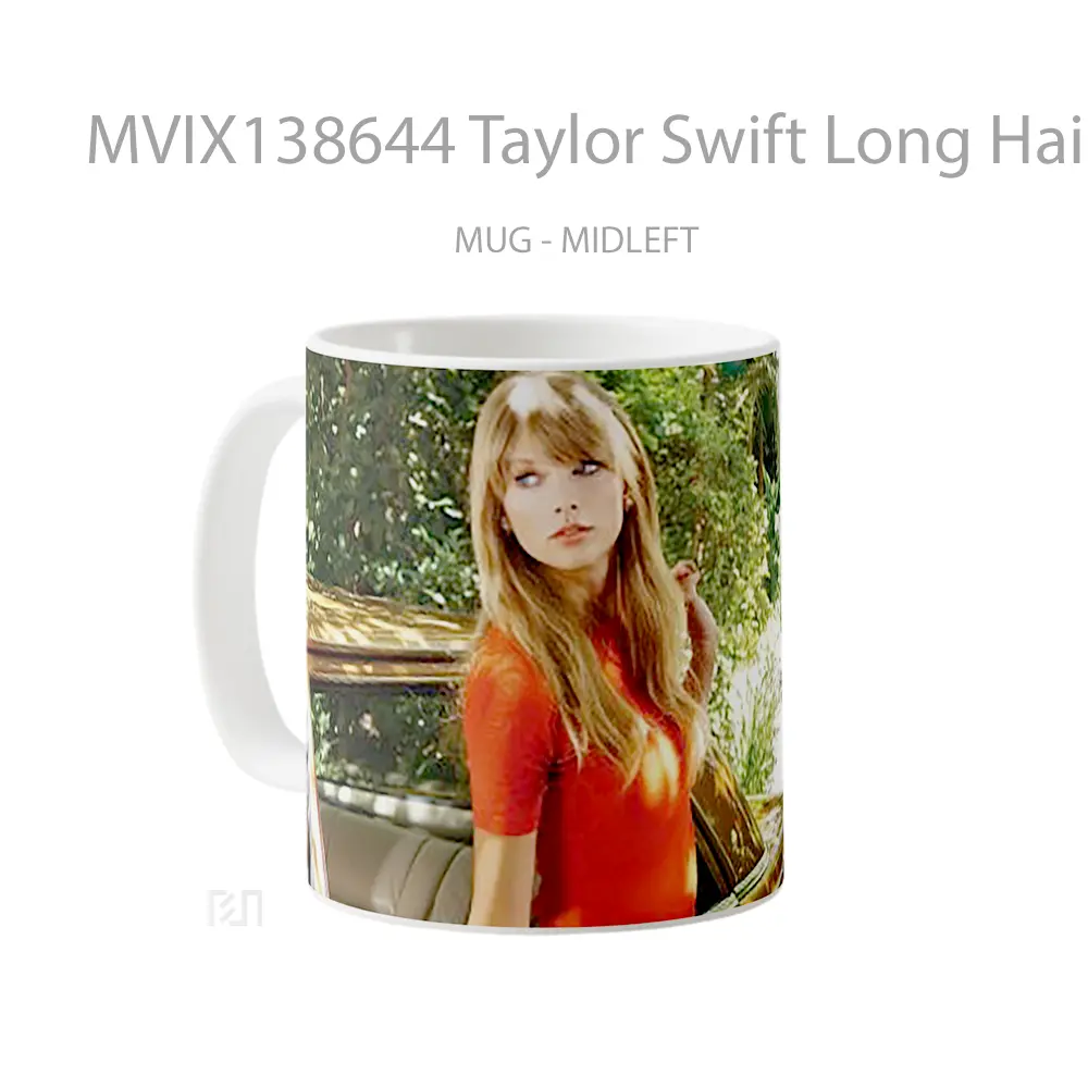 Mug Taylor Swift Long Hair Gelas Selebriti - All-side / Desain