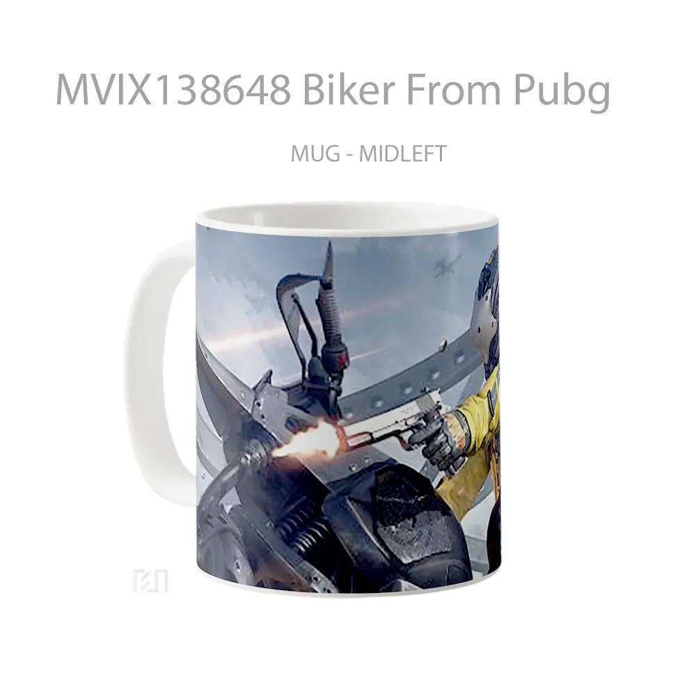 Mug Biker From Pubg Cangkir Gamer - All-side / Desain