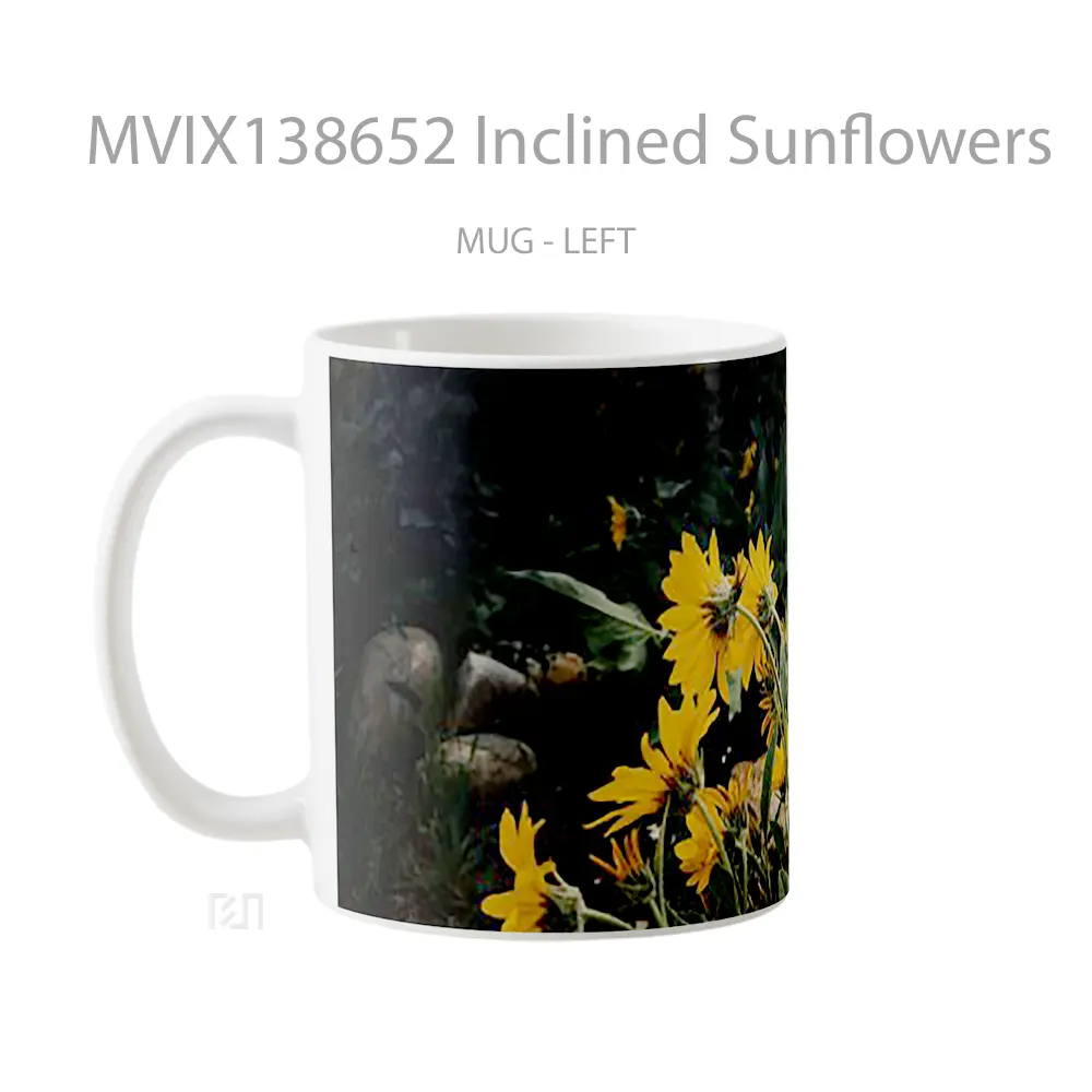 Mug Inclined Sunflowers Gelas Keramik Unik - All-side / Desain