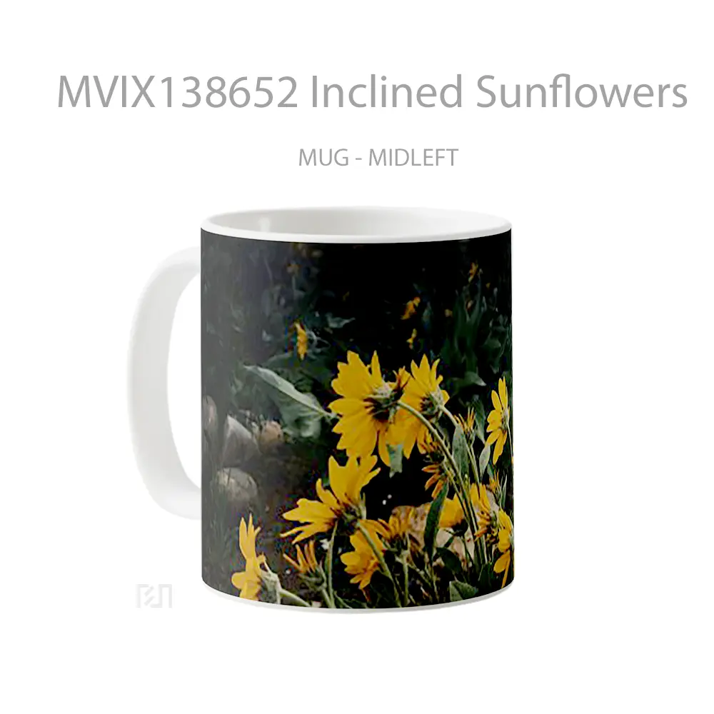 Mug Inclined Sunflowers Gelas Keramik Unik - All-side / Desain