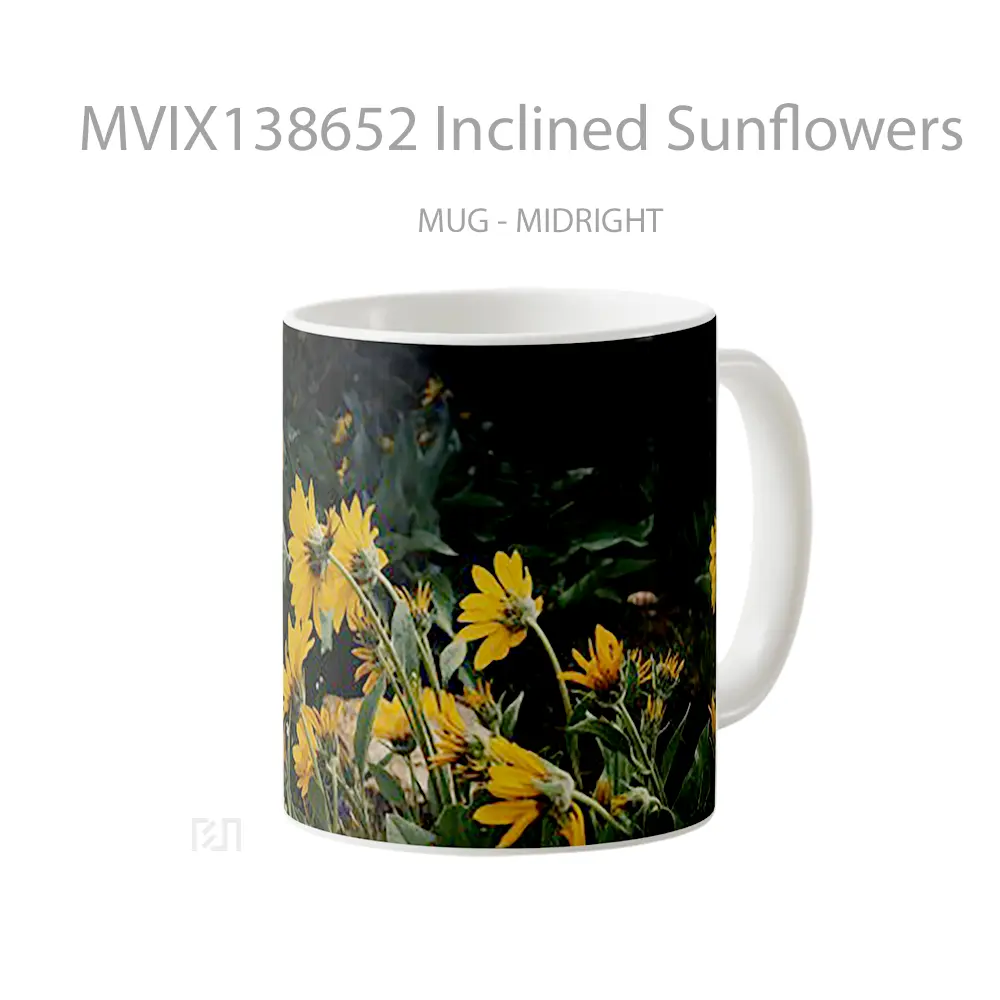Mug Inclined Sunflowers Gelas Keramik Unik - All-side / Desain