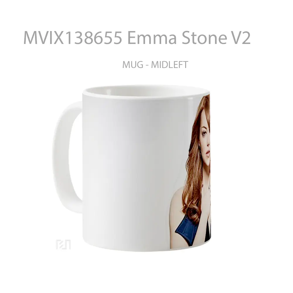 Mug Emma Stone V2 Gelas Selebriti - All-side / Desain