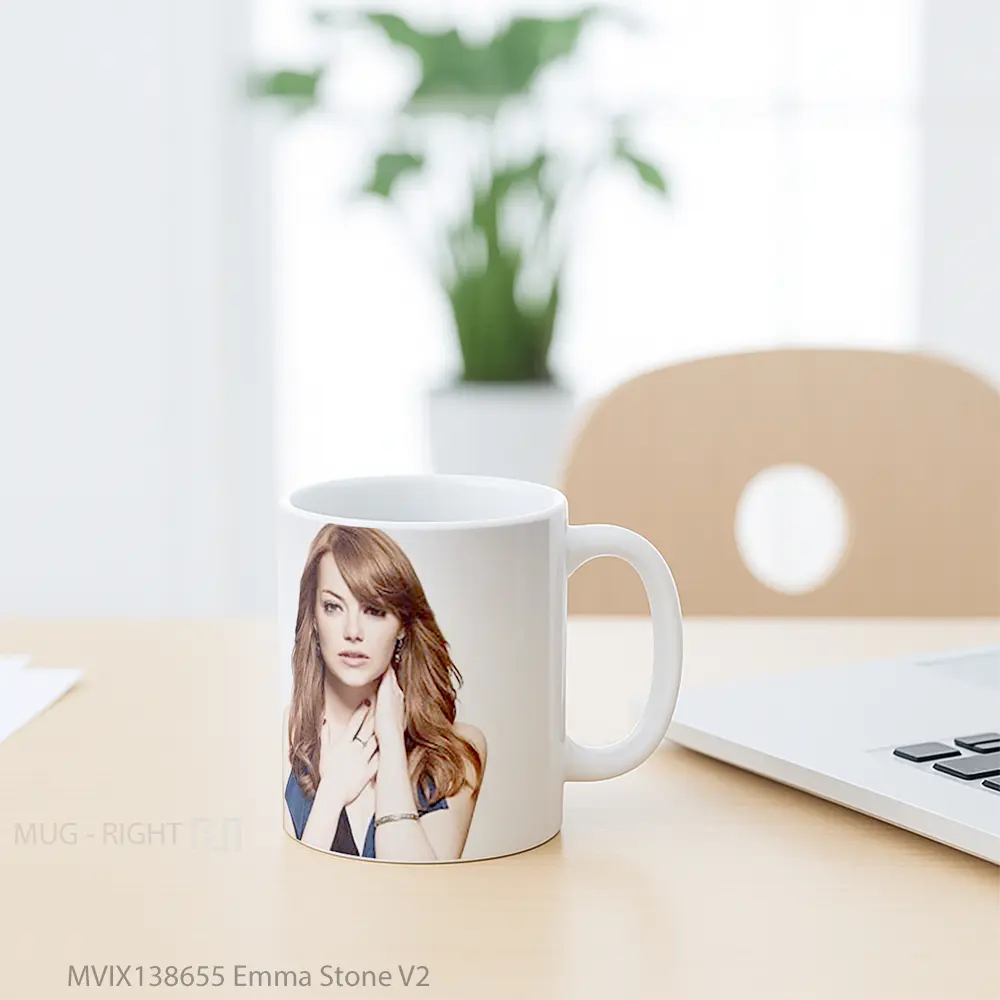 Mug Emma Stone V2 Gelas Selebriti - All-side / Desain