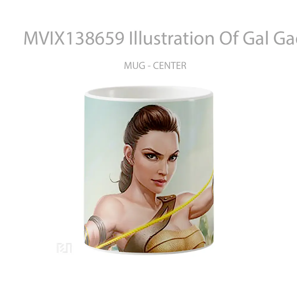 Mug Illustration Of Gal Gadot As Wonder Woman Gelas Superhero