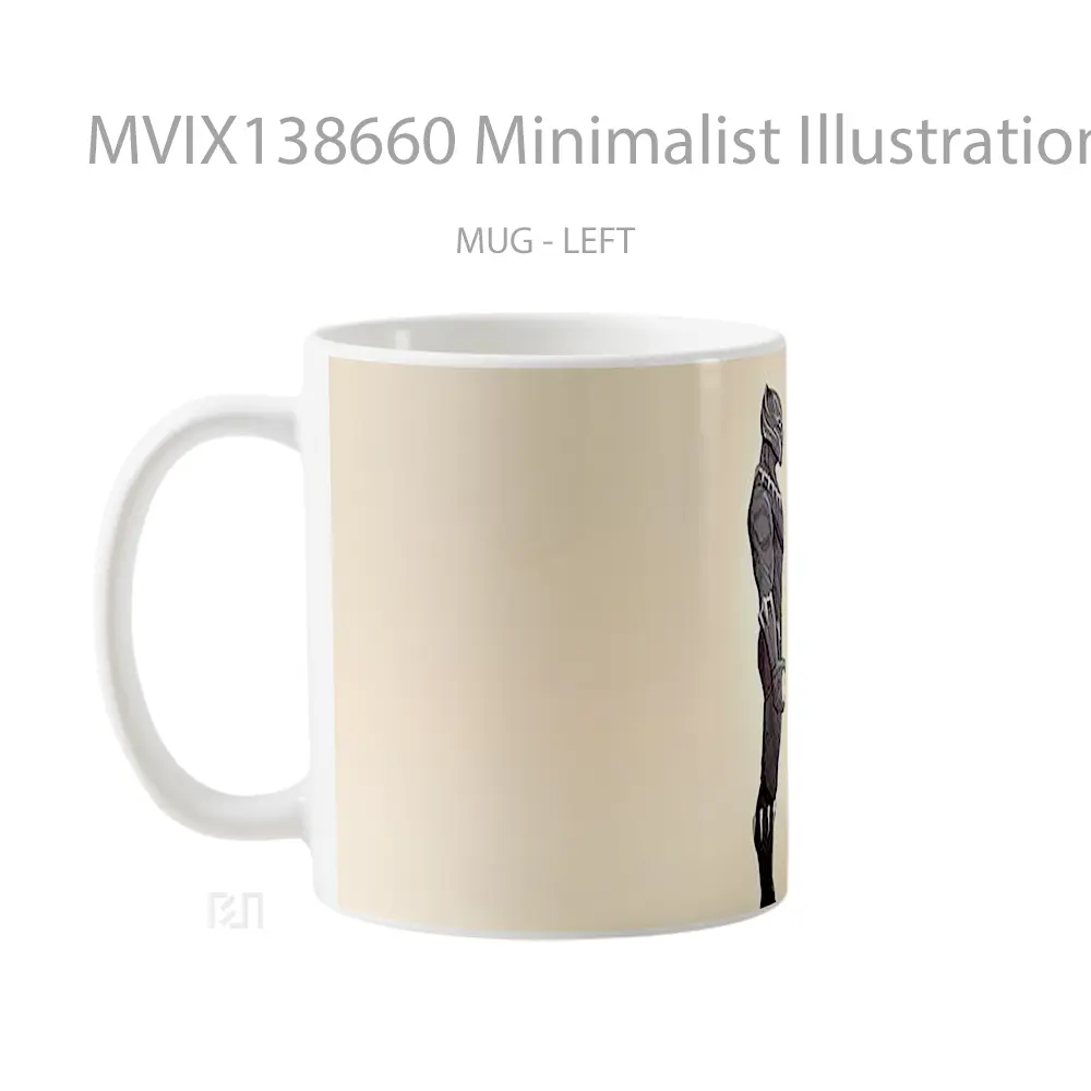 Mug Minimalist Illustration Of Black Panther Gelas Superhero - All-side / Desain