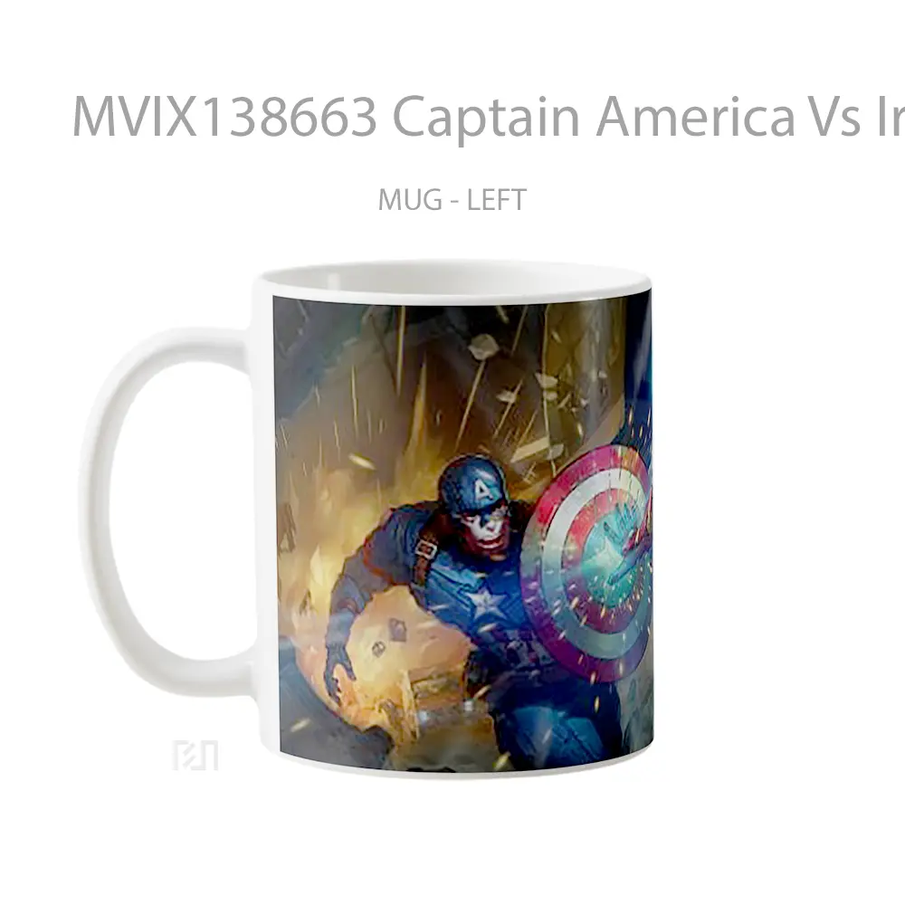 Mug Captain America Vs Iron Man V2 Gelas Superhero - All-side / Desain