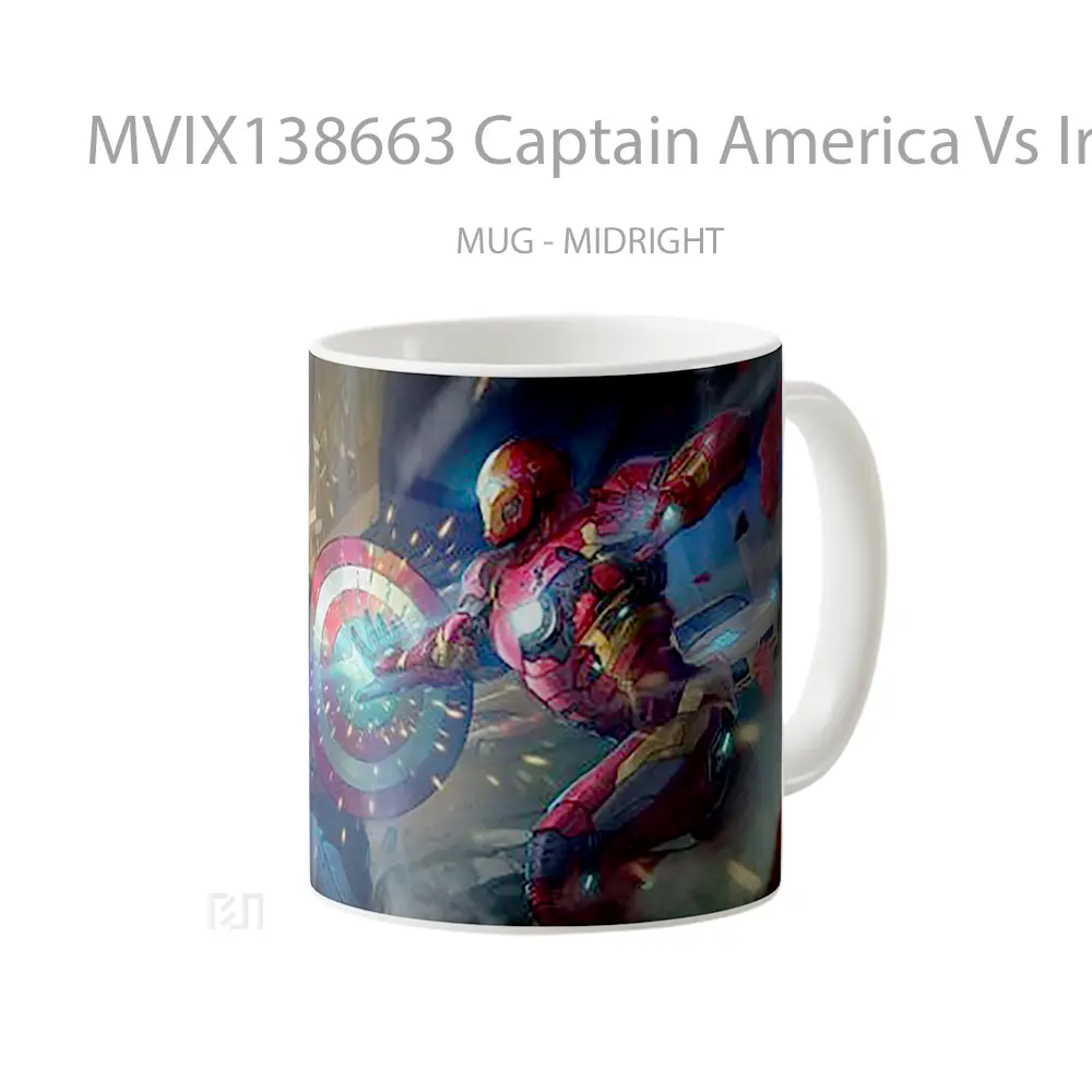 Mug Captain America Vs Iron Man V2 Gelas Superhero - All-side / Desain