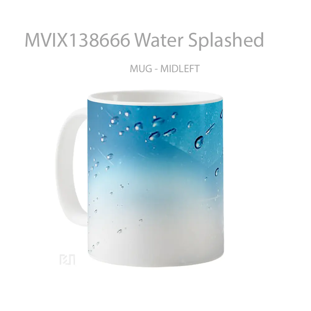 Mug Water Splashed Gelas Pemandangan Alam - All-side / Desain