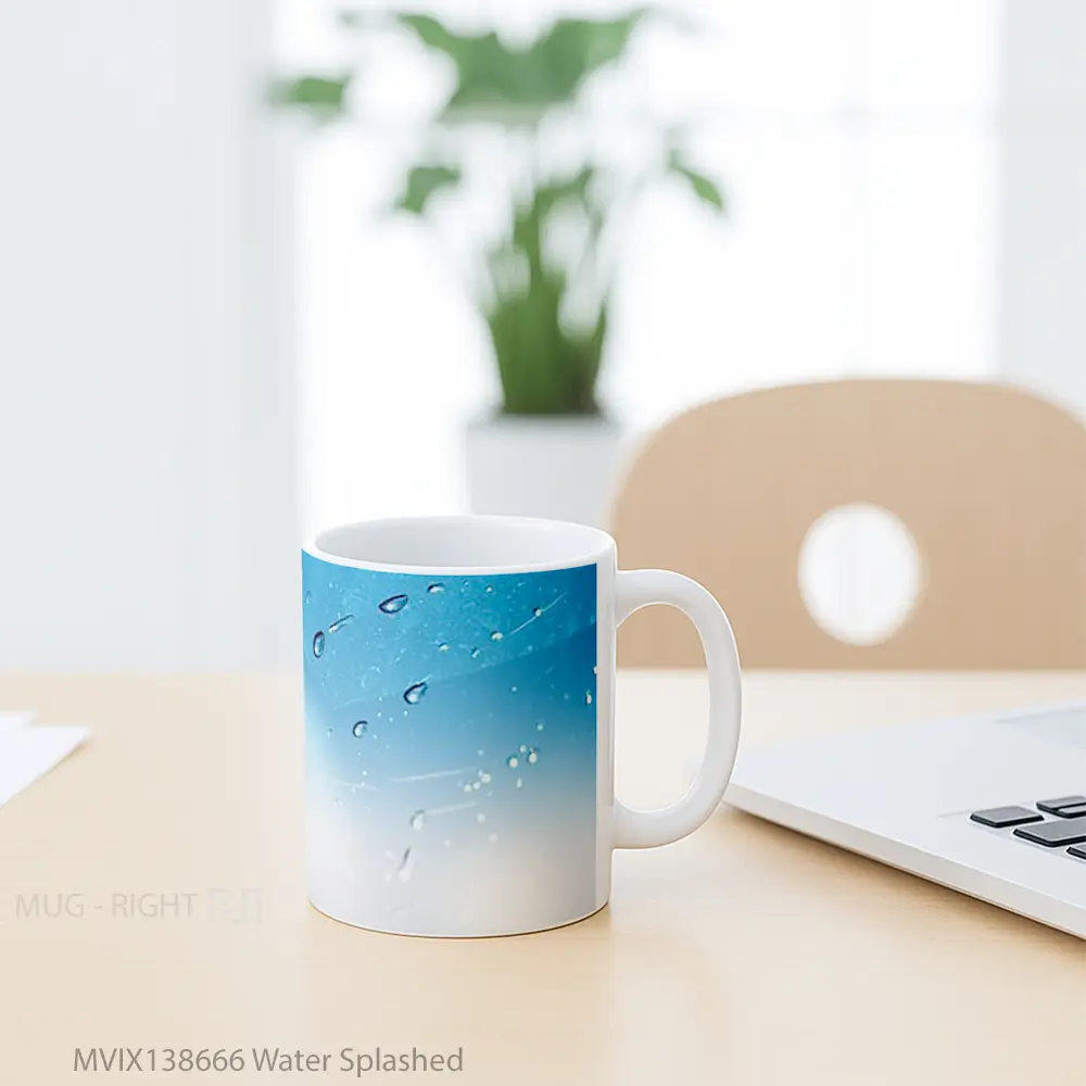 Mug Water Splashed Gelas Pemandangan Alam - All-side / Desain