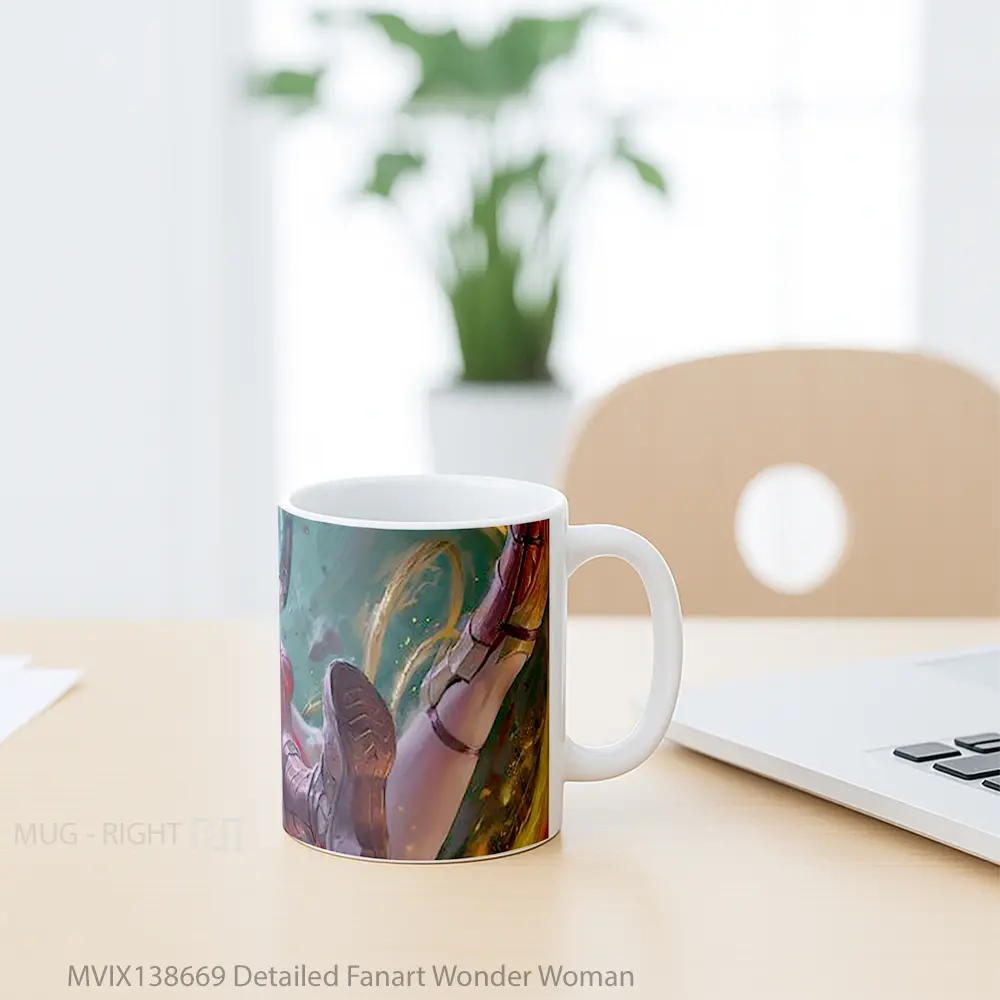 Mug Detailed Fanart Wonder Woman Gelas Superhero - All-side / Desain